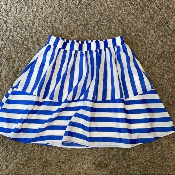 Francesca’s Jun & Ivy Skirt Blue/White Stripe Size Small NWT - Picture 1 of 5